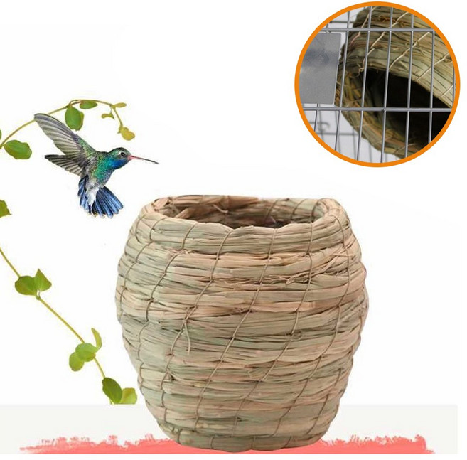마켓피아 새장 지푸라기 새둥지 새집, 갈색(항아리형), 1개