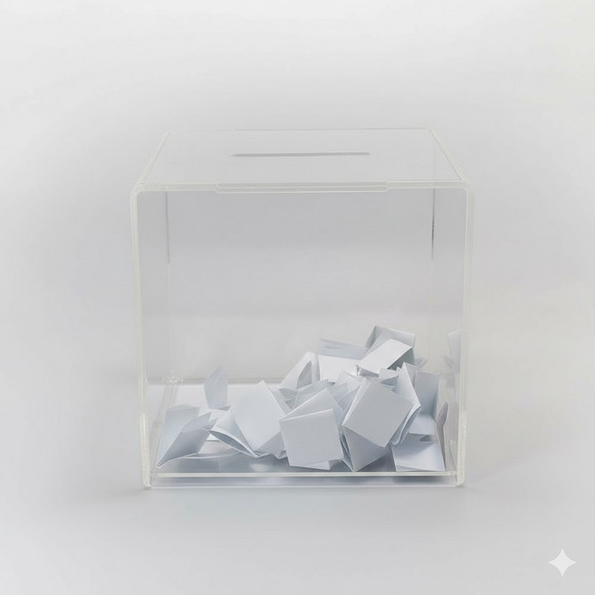 고강도 5t 아크릴 투명 투표함 200x200mm 추첨함 건의함 모금함