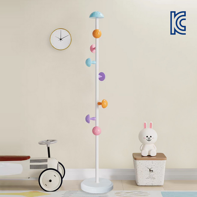 KC인증 스위트패밀리 귀여운 버섯 스탠드 옷걸이 행거, 화이트