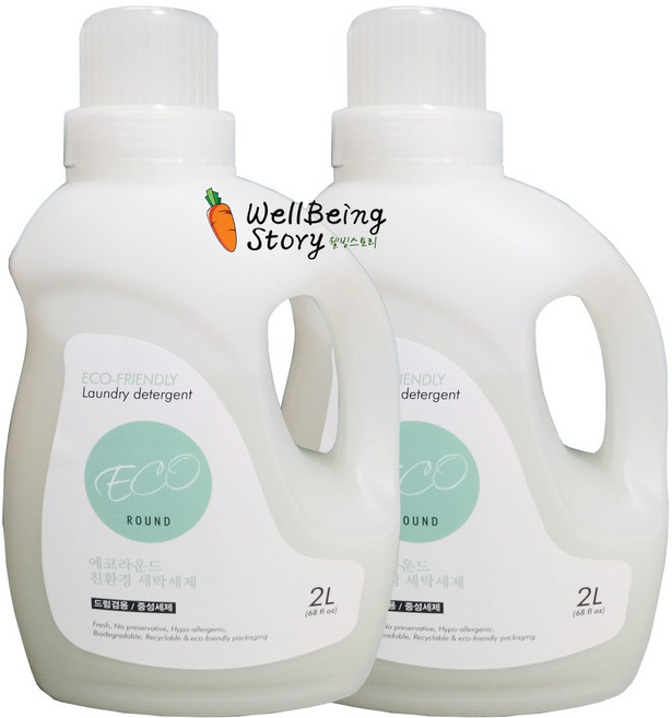 에코라운드 세탁세제 1종 2L, 2개