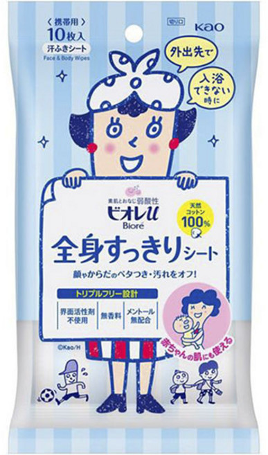 비오레 U 전신 깔끔 시트 휴대용 10개입, 1개