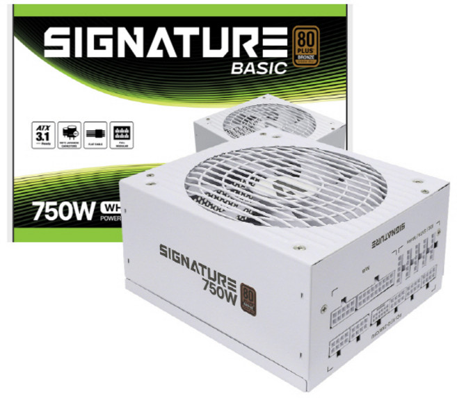 AONE 시그니처 750W 80PLUS 브론즈 풀모듈러 베이직 화이트 ATX3.1 PC파워, 단품