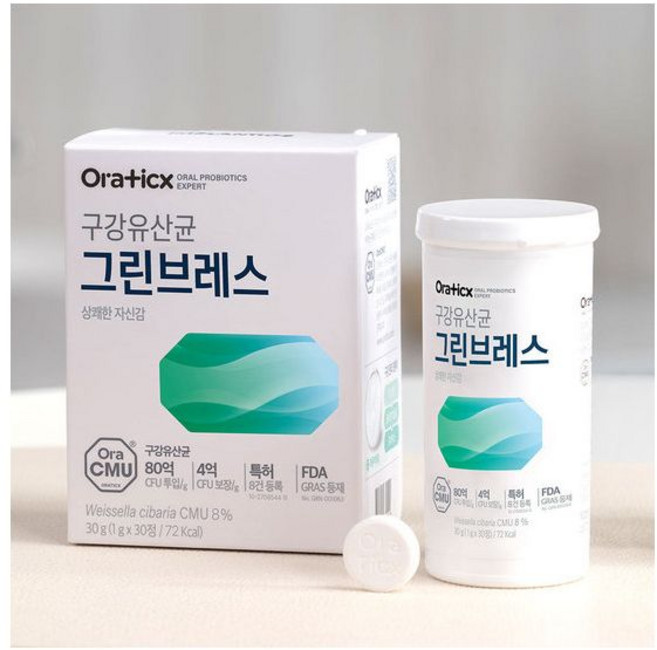 오라팜 오라틱스 그린브레스 구강 유산균 한달 분 30정