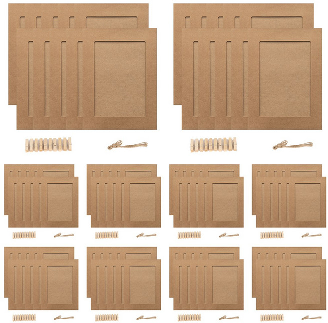 이에스지랩 사진 종이 액자 포토 페이퍼 프레임, 100개, 크라프트