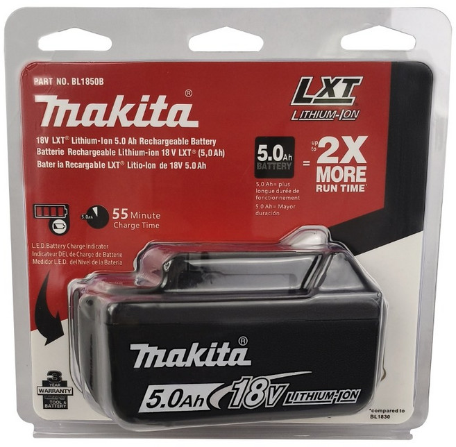 마끼다 18V 5.0Ah 정품 BL1850B 포장 PET 패키지, 1개