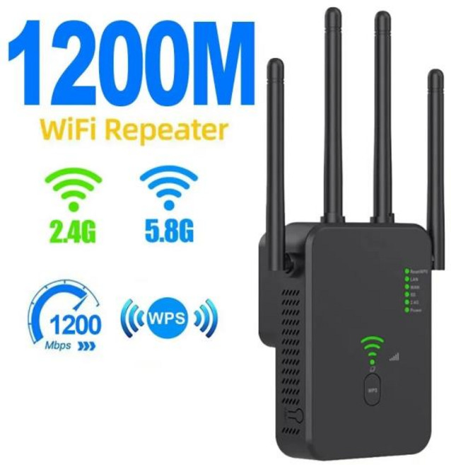 트리머가이드 1200Mbps 무선 와이파이 리피터 신호 부스터 듀얼 밴드 2.4G 5G 익스텐더 802.11ac 기가비트 증폭기 WPS 라우터, 02 미국 플러그, 02 미국 플러그, 8)2.4G 5.8G 1200Mbps  미국 플러그, 1개