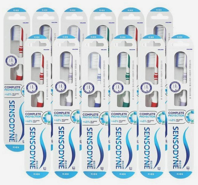 센소다인 컴플리트 프로텍션 미세모 칫솔 랜덤색상 12개 304919