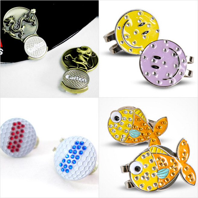 카시야골프 럭셔리형 큐빅 열대어 골프 볼마커, 혼합색상