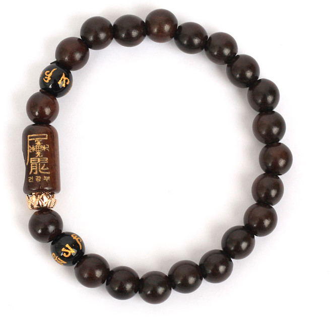 [금색스티커 증정] 광명진언 벽조목 금강저 삼재 소멸 부적 염주 팔찌