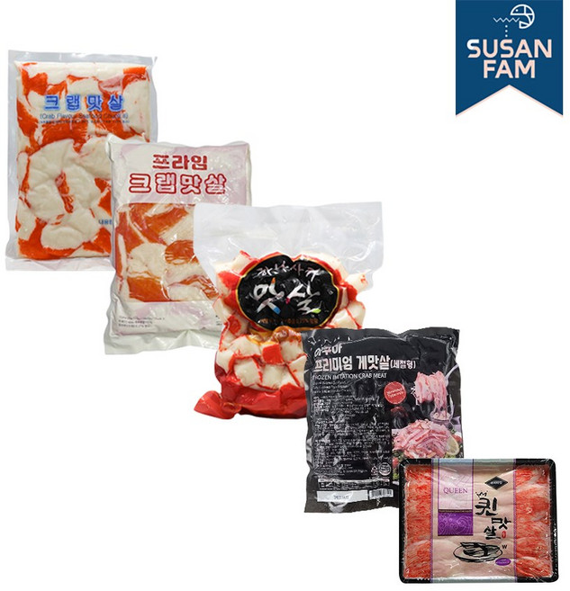 게맛살 1kg 업소 대용량 초밥용 크래미 크랩 맛살모음, 240g, 1개, 퀸맛살 8g 30미