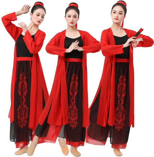 댄스복 트로트 난타 고고 춤복 의상 빅사이즈 대형 장구 공연복 섹시 슬림 우아한 무대복, L, 우아한 베일 슈트 부채 포함