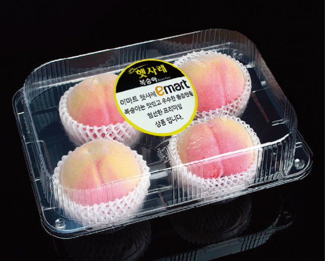 과일포장 복숭아용기 10개 604-1 투명 플라스틱 용기