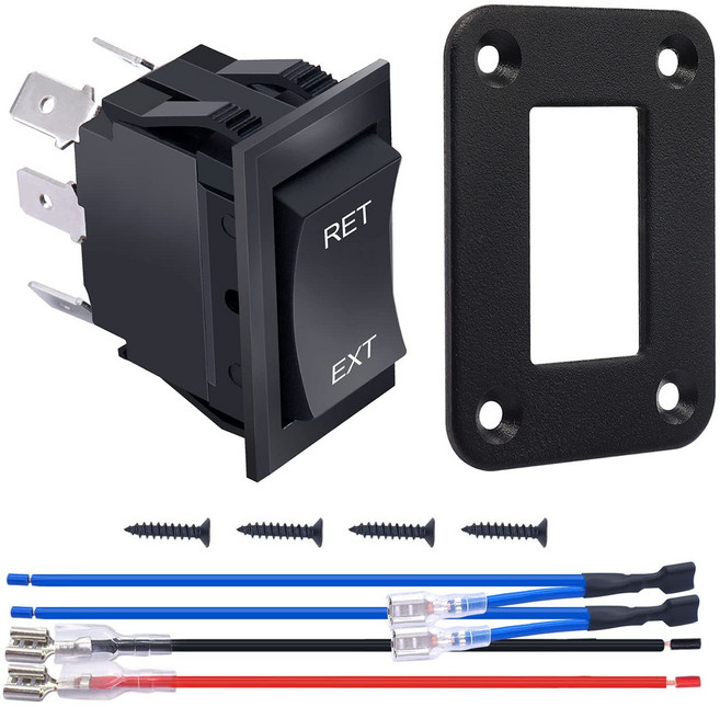 캠핑카 5륜 트레일러 어닝을 위한 와이더 RV 잭 스위치 레벨링 리버스 폴라 로커 20A 12V DC 파워 스태빌라이저 하네스 나사, 1_6Pin-Latching