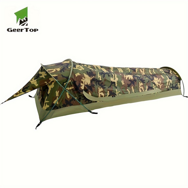 초경량 솔로 비비 텐트 1인용 생존용 백패킹 싱글 솔로 모기장 메쉬 휴대용 쉘터, 1세트, 위장