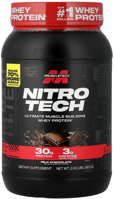 머슬테크 퍼포먼스 시리즈 Nitro Tech 분리 유청 밀크 초콜릿 998g(2.20lbs) - 쿠팡
