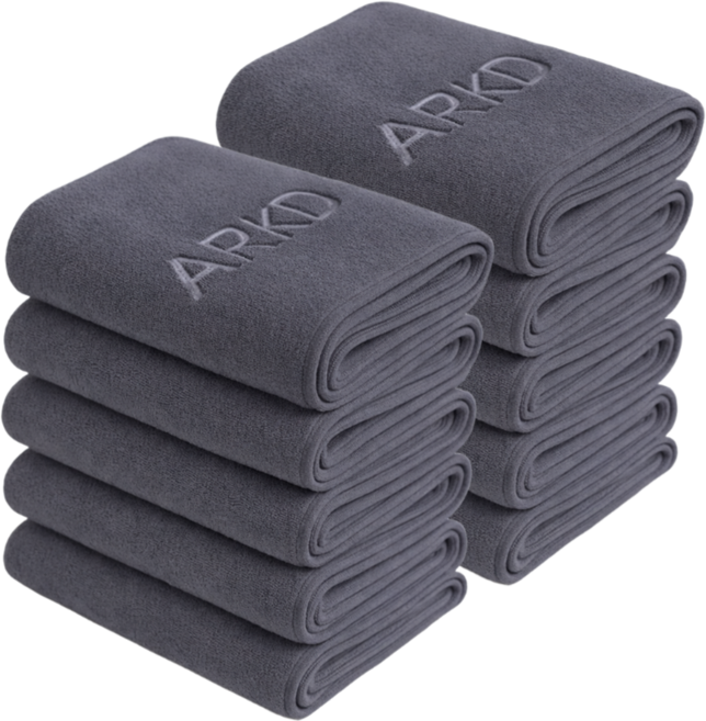 아크디 먼지없는 호텔 고급 수건, 10개, 다크그레이
