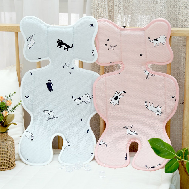 라인하우스 아기 아동 유아 3D 에어메쉬 순면 이너시트 카시트 유모차 라이너, 1개, 블루캣