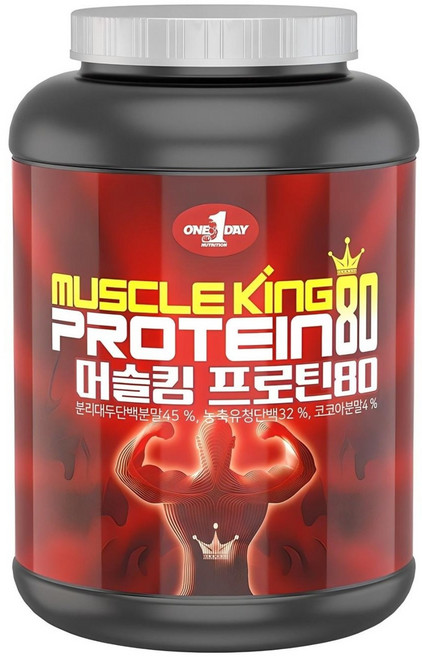 원데이뉴트리션 머슬킹 80 프로틴 헬스 보충제, 2kg, 1개