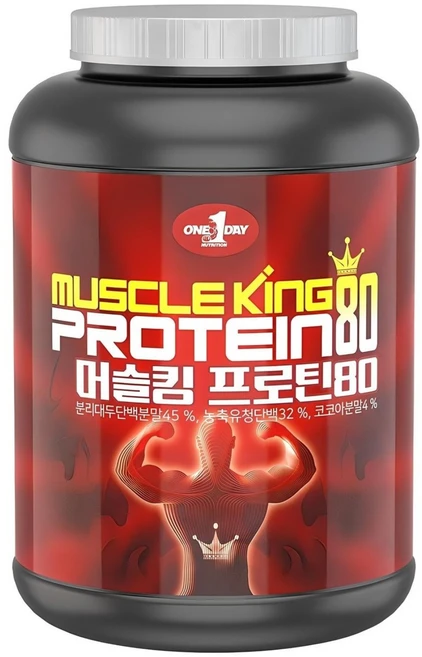 원데이뉴트리션 머슬킹 80 프로틴 헬스 보충제, 2kg, 1개 - 쿠팡