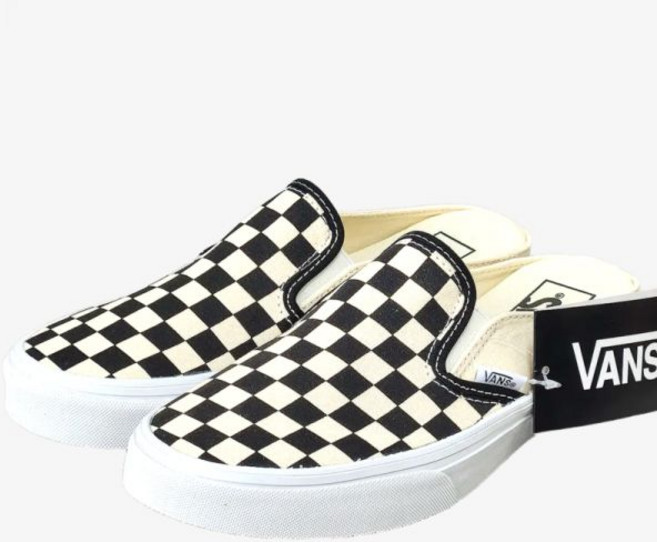반스 클래식 슬립온 뮬 체커보드 블랙 화이트 (VN0004KTEO1)