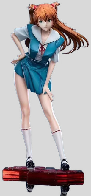 신세기 에반게리온 소류 아스카 랑그레이 교복 버전 피규어 30cm, 1개