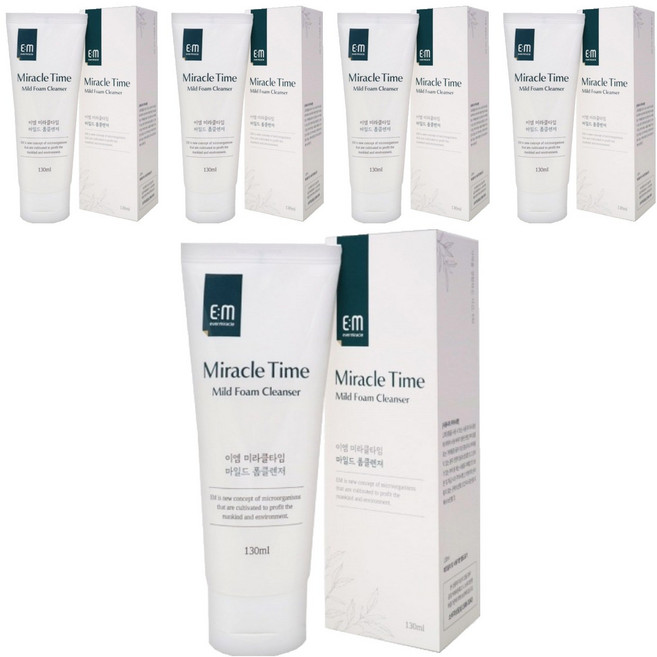 EM 미라클타임 마일드 폼클렌져, 130ml, 5개