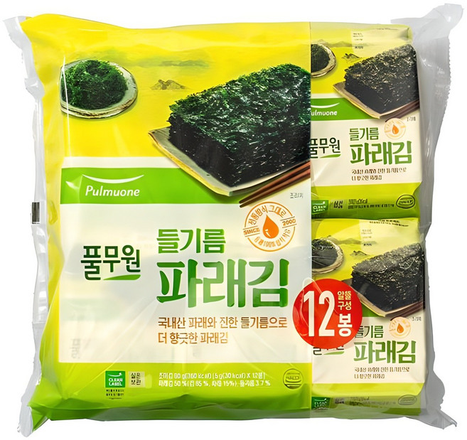 풀무원 들기름 파래김, 60g, 1개