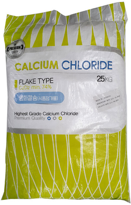 [염화칼슘] 식용염화칼슘25kg 식품첨가물 두부응고 과수원 제설용 대용량, 1개, 25kg