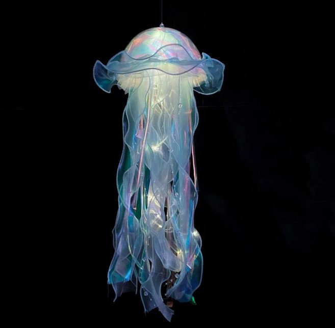 夢幻七彩發光水母燈籠, 藍色*2, 1個