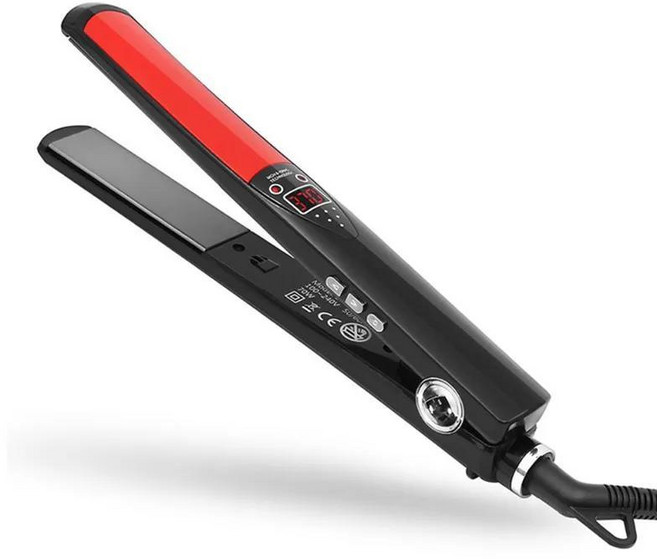 빠른 가열 플랫 아이언 전기석 세라믹 헤어 열 철 스트레이트너 컬러, 03 미국, 01 빨간, 1개