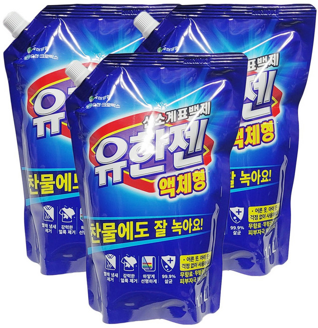 [KT알파쇼핑]유한젠 액상 표백제 리필, 3개