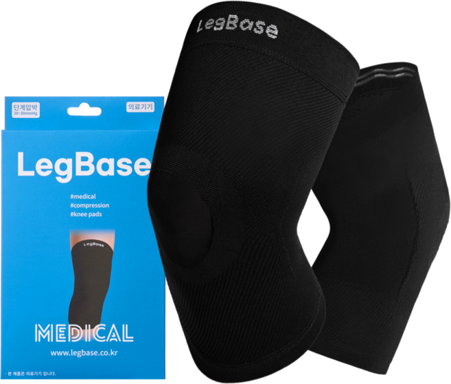 레그베이스 의료용 무릎보호대 검정색, 1개