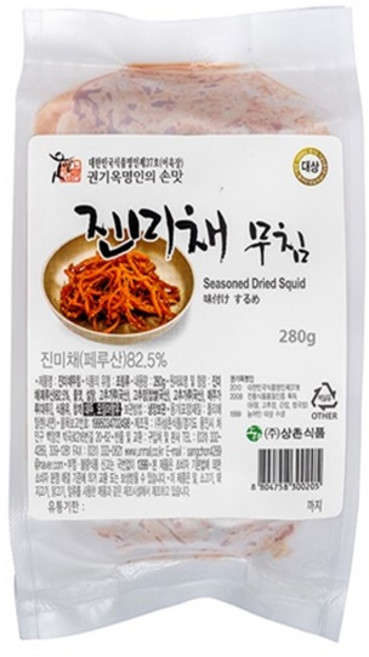 반찬거리와 소주안주로 좋은 상촌식품 권기옥명인 웃말 진미채무침 280g, 1개
