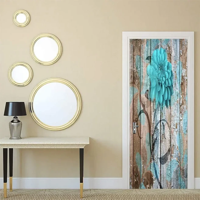 해변 냉장고 문짝 벽화 스티커 방수 비닐 냉장고 냉동고 문짝 포스터 맞춤형 3D 벽지 장식, 09_40x120cm