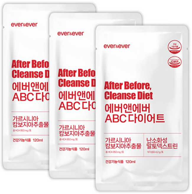 에버앤에버 abc 주스 다이어트 클렌즈 비움 다이어트, 120ml, 3개
