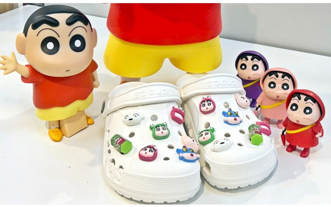 짱구 흰둥이 부리부리대마왕 초코비 신발 악세사리 실내화 꾸미기 파츠 세트