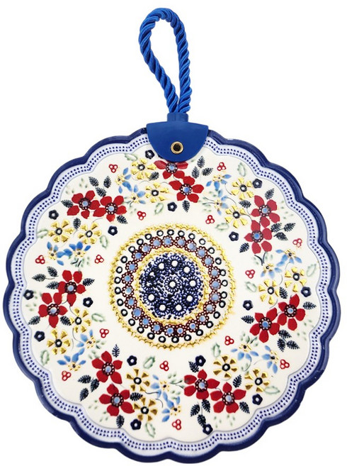 노르딕 북유럽 원형 세라믹 타일 냄비받침, 1개, N0.22블루