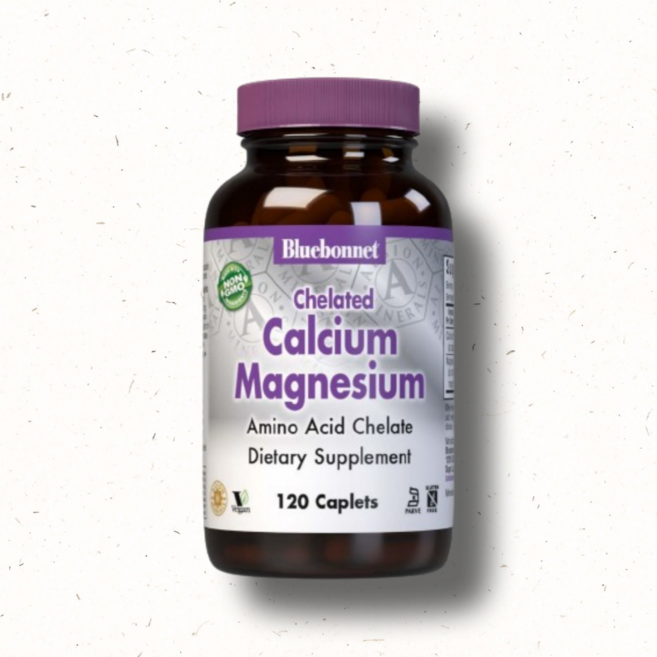 1통 블루보넷 킬레이트화 칼슘 Ca 마그네슘 Mg 캐플렛 120정 조인트 연골 미네랄, 1개