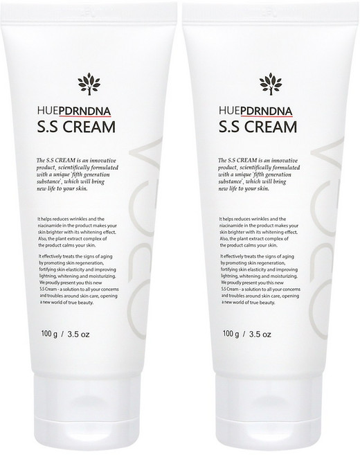 SS크림 2개셋트 튜브타입 연어정액크림 에스에스크림 미백 주름개선 물광피부 크림, 100g, 2개