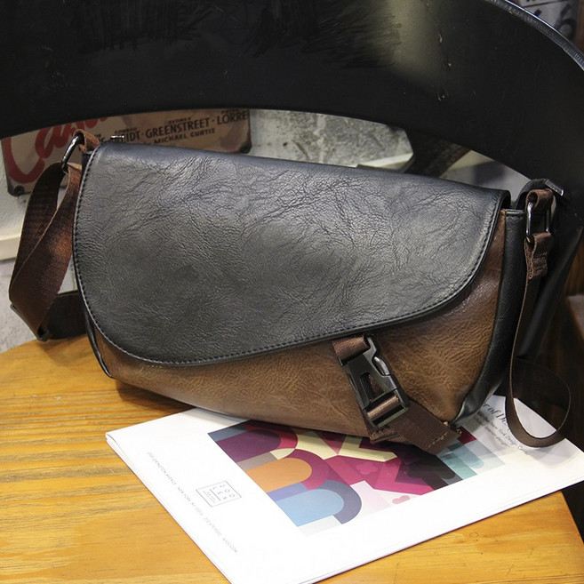 심플 가로형 크로스백 남성 빈티지 데일리 메신저백 스트릿 숄더백