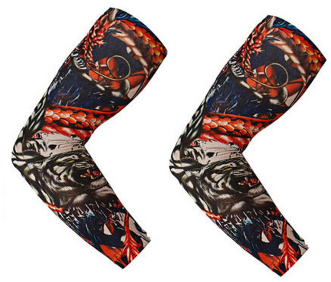 와이지알씨 타투 팔토시 모음 2개 세트 문신 무봉제 자외선 차단 쿨토시 패션, W45번