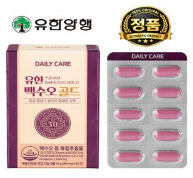 데일리케어 유한 백수오 골드 54g, 60정, 3개