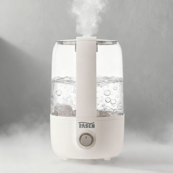 PPEAT 초음파 저소음 가습기 회전 노즐 간편 세척 가정용 사무실 대용량 4L, 아이보리