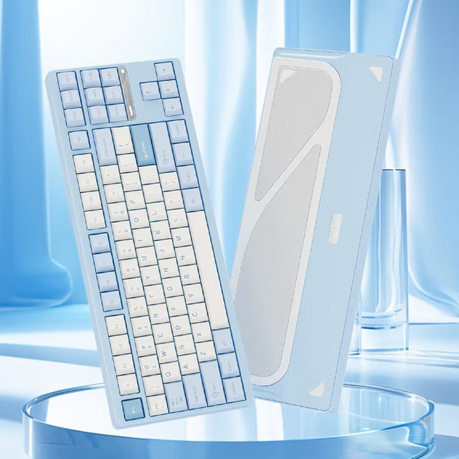 [스마트박스]TickType EVO80 기계식 키보드 3모드 2.4G 블루투스 HiFi 완제품 사무용 게임용 키보드, 블루축, 스프레이 블루