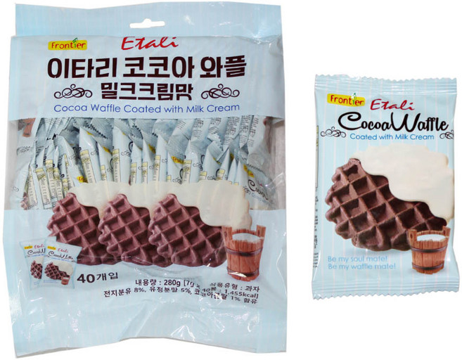이타리 코코아 와플 밀크크림맛, 7g, 40개