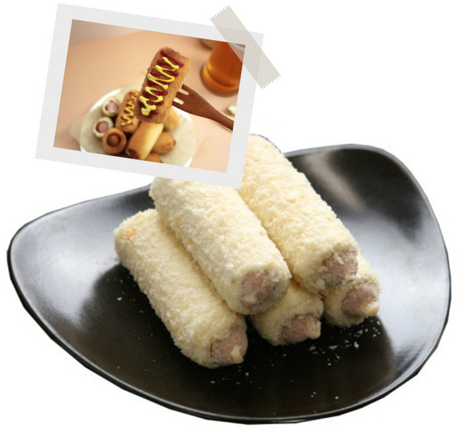 남녀노소 누구나 맛있게! 영양만점 쫄깃쫄깃한 찹쌀로 만든 포크비엔나찹쌀빅도그~ 맛있는 건강한 웰빙간식 술안주 에어프라이어 야식 쫀도그 핫도그 반제20입 완제10입
