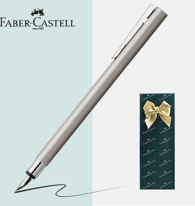 파버카스텔 만년필 네오 슬림 스텐스틸 [무료선물포장], 매트, EF촉(가는촉)
