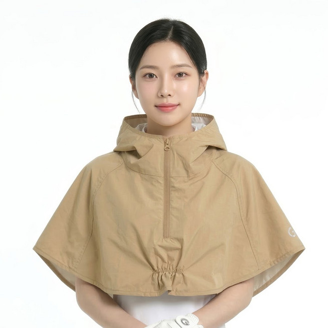 콜리스 판초 골프 우의 여성용 비옷, 베이지