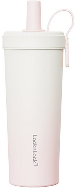 LocknLock 樂扣樂扣 陶瓷塗層保溫隨行杯 720ml 粗吸管設計, 贈杯刷[陶瓷塗層]漸層粉, 1個