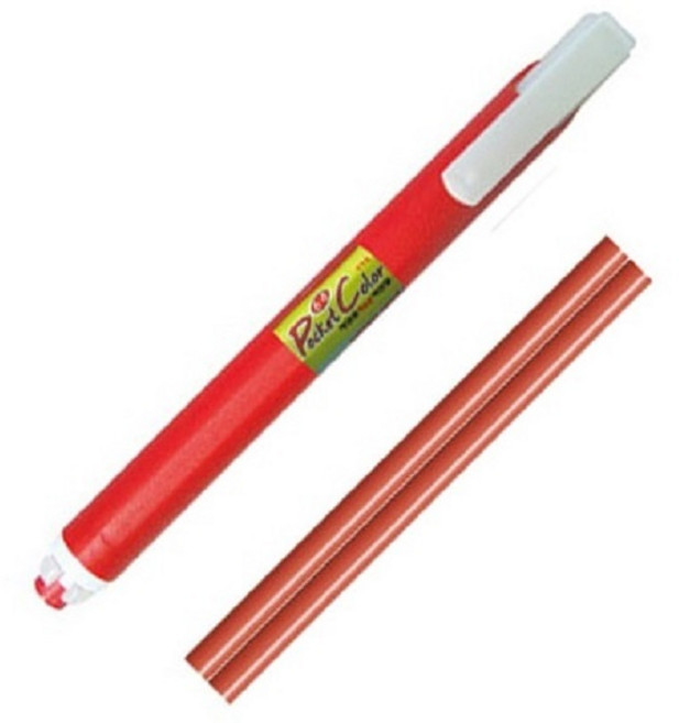 유미 포켓 색연필 6.8mm 빨강 샤프식 리필 채점용 단색 색연필